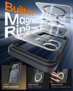 MagSafe Clear Transparent Silicone Magnetic case for Apple iphone 17 Pro (Black)