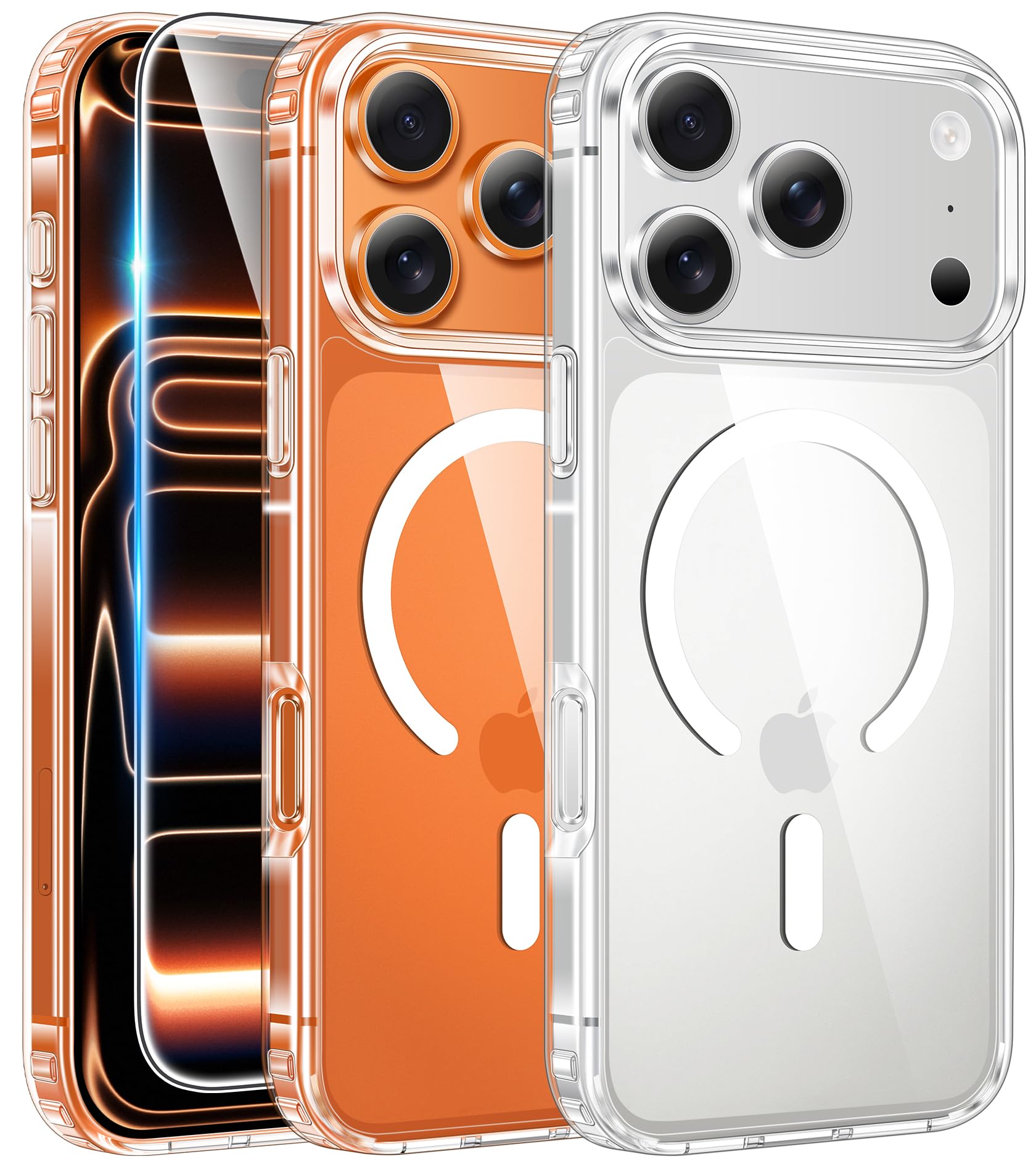 MagSafe Clear Transparent Silicone Magnetic case for Apple iphone 17 Pro Max