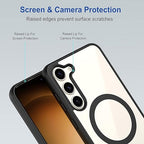 Black MagSafe Clear Transparent Silicone Magnetic case for Samsung S24 Ultra