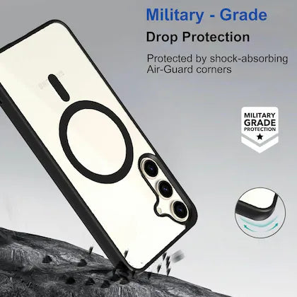 Black MagSafe Clear Transparent Silicone Magnetic case for Samsung S24 FE