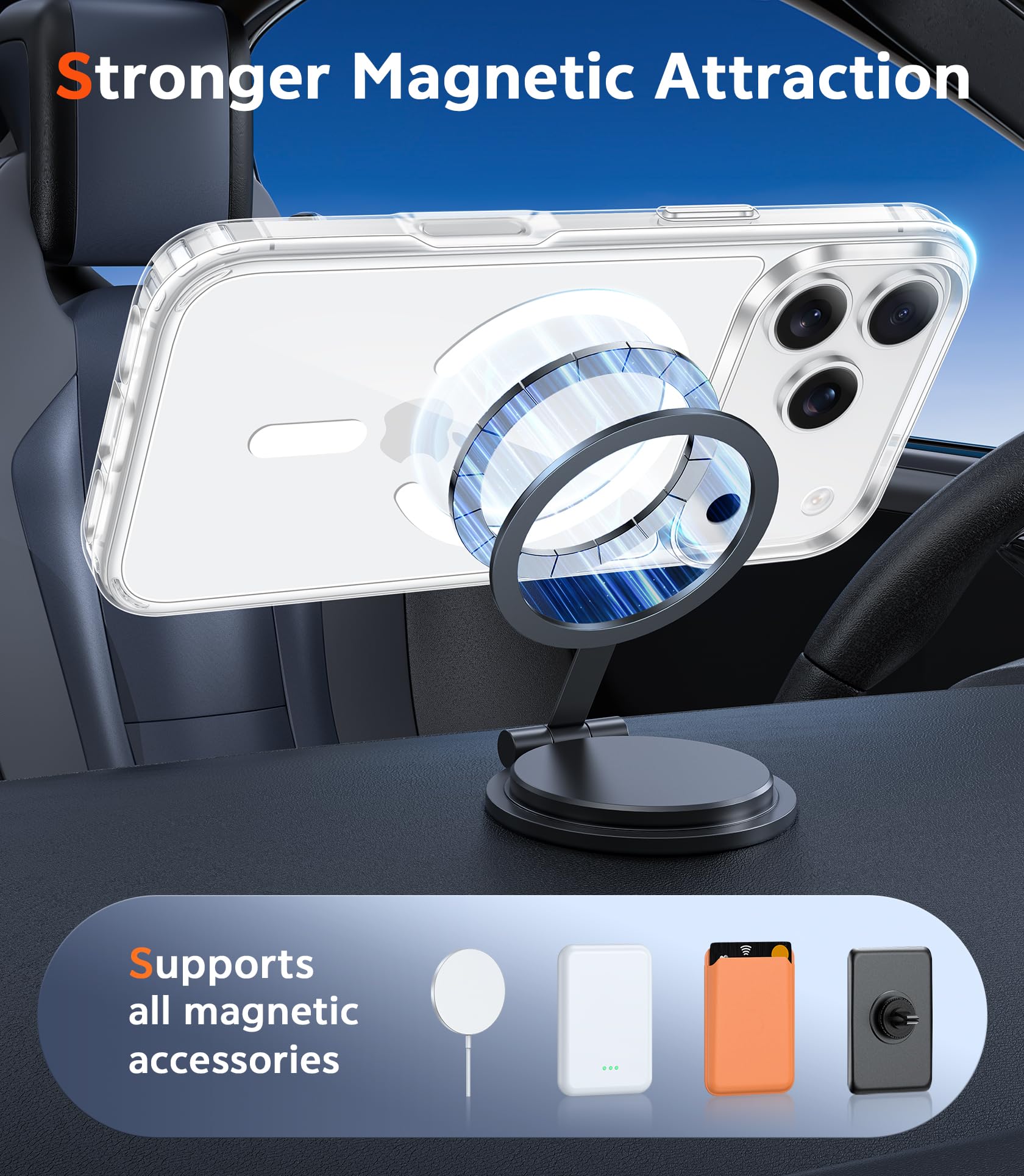 MagSafe Clear Transparent Silicone Magnetic case for Apple iphone 17 Pro Max