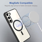 Black MagSafe Clear Transparent Silicone Magnetic case for Samsung S24 Ultra