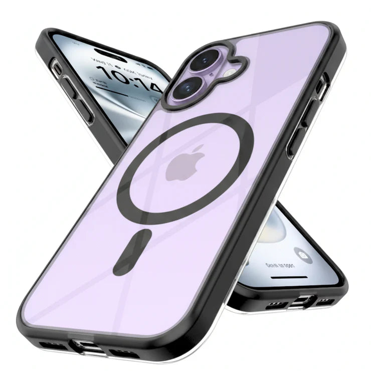 Black MagSafe Clear Transparent Silicone case for Apple iphone 17