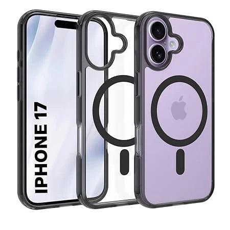 Black MagSafe Clear Transparent Silicone case for Apple iphone 17