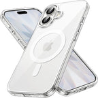 Magnetic Case for iPhone 17 6.3-Inch Compatible with MagSafe, Shockproof Phone Bumper Cover, Anti-Scratch Clear Back (Clear)