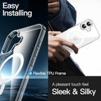 Magnetic Case for iPhone 17 6.3-Inch Compatible with MagSafe, Shockproof Phone Bumper Cover, Anti-Scratch Clear Back (Clear)