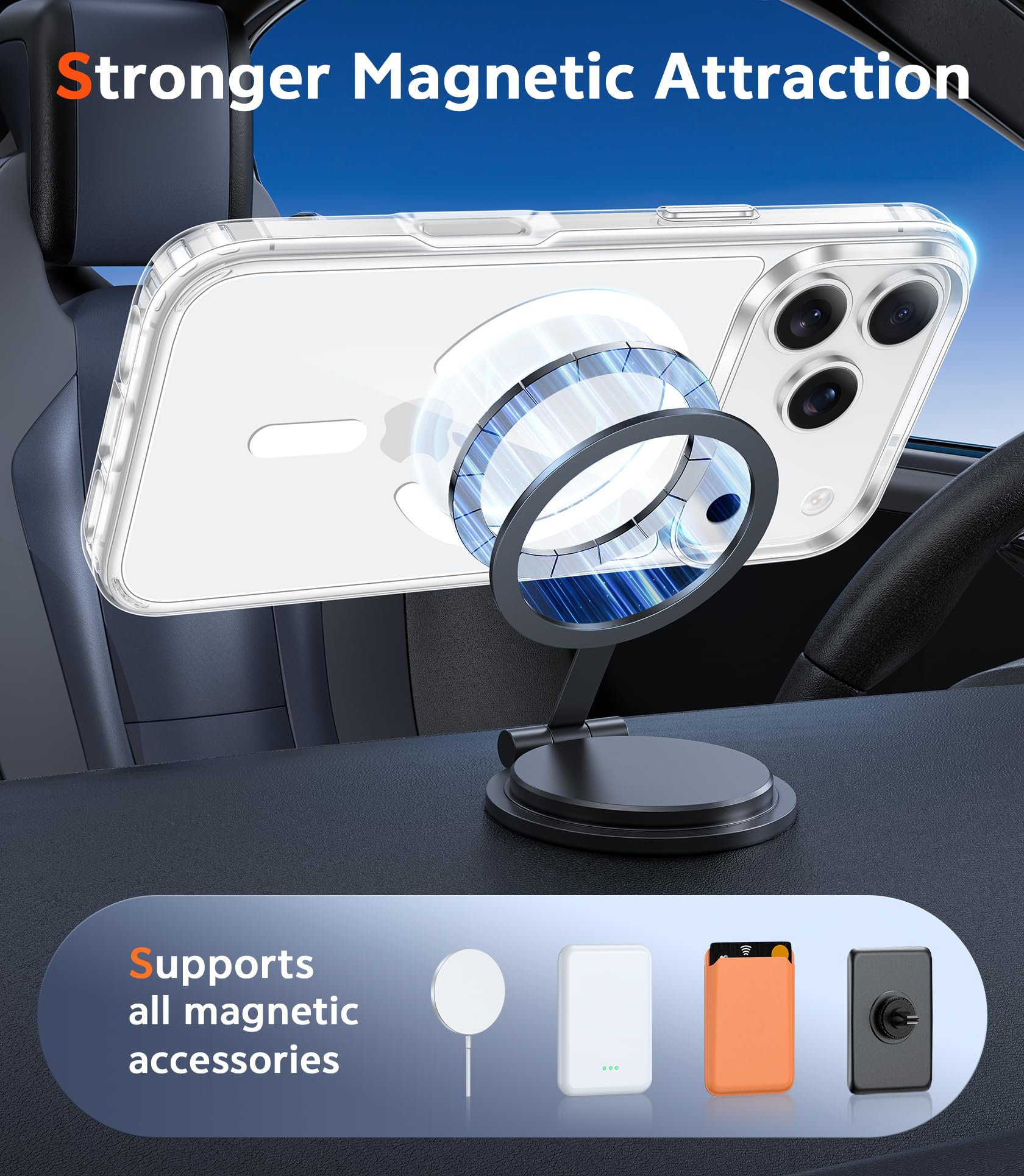 MagSafe Clear Transparent Silicone Magnetic case for Apple iphone 17 Pro