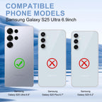 Clear Case for Samsung Galaxy S25 Ultra, Magnetic Cover Compatible with MagSafe, Hard Back Slim Shockproof Bumper, Support Wireless Charging