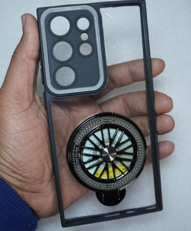 Samsung S24 Ultra back cover with Stand and wheel rotaion